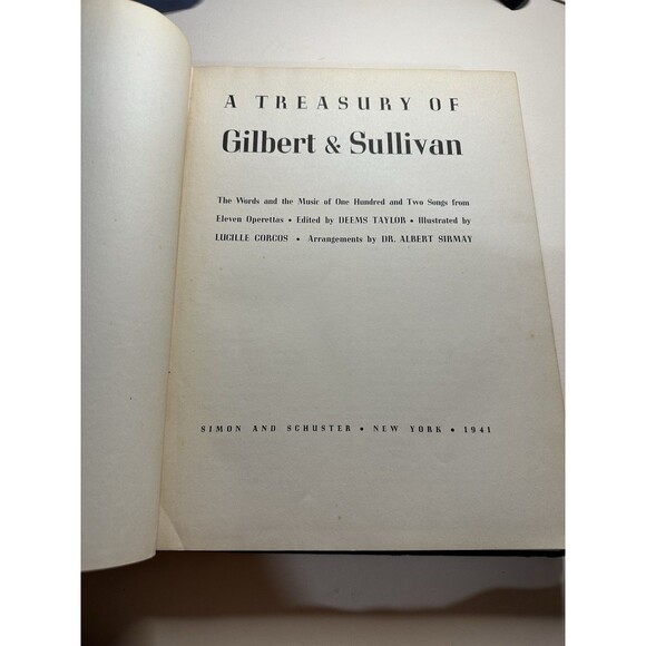 A Treasury of Gilbert and Sullivan1st Edition 1941 HC Words & Music - Picture 1 of 8